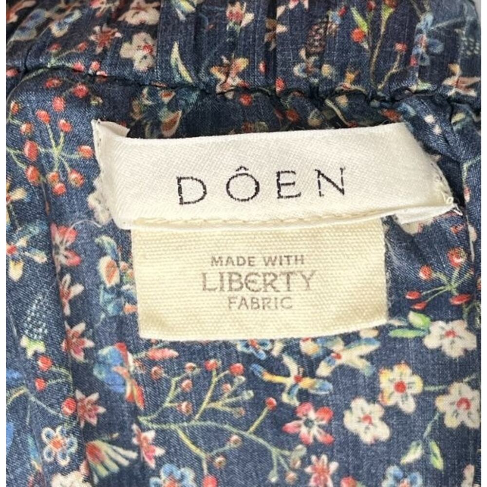 DOEN S Small Everild Dress On Off Shoulder Donna Leigh Floral Navy Mini Liberty - Picture 3 of 11